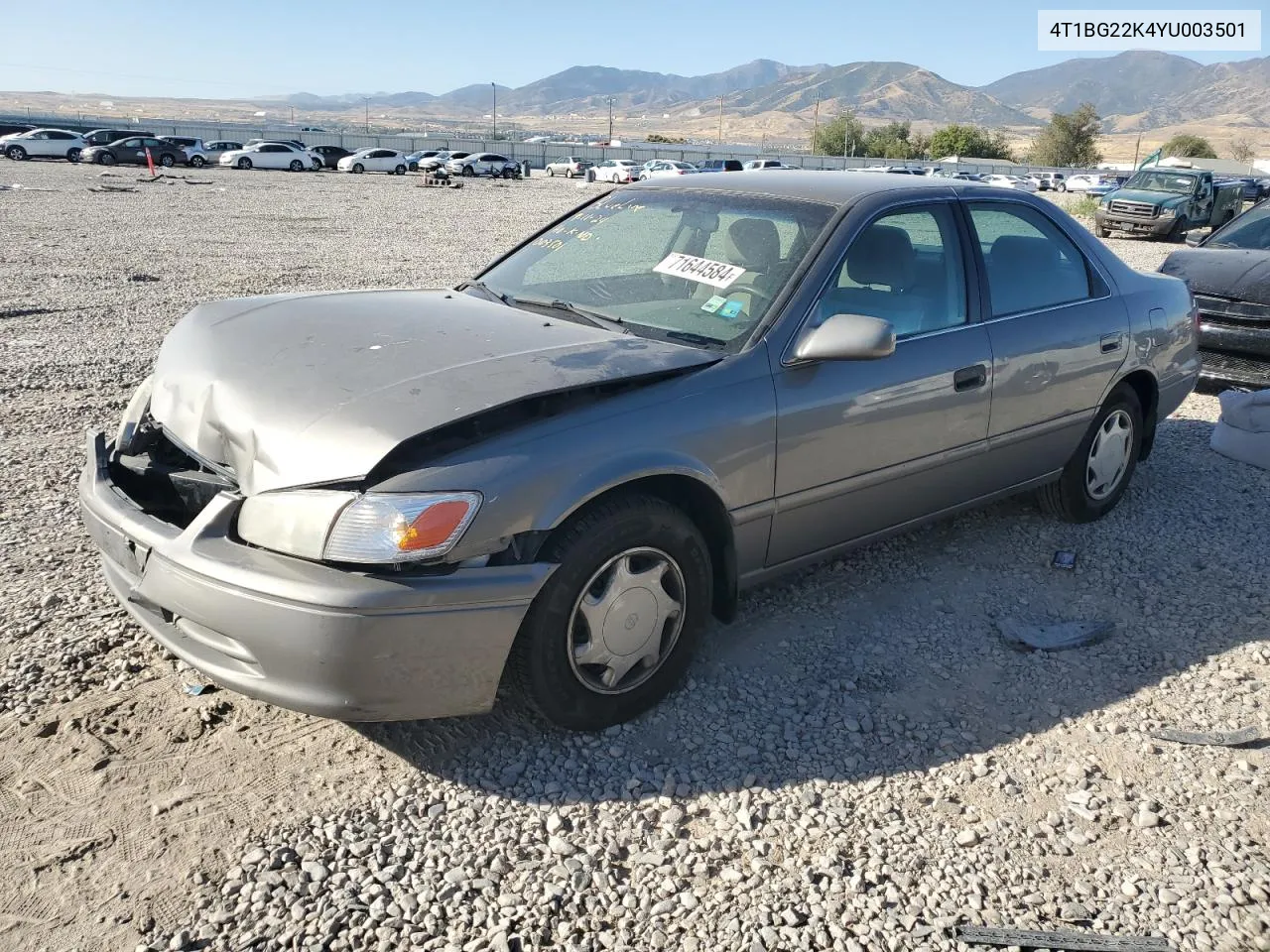 2000 Toyota Camry Ce VIN: 4T1BG22K4YU003501 Lot: 71644584