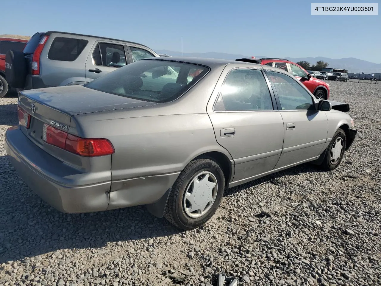 2000 Toyota Camry Ce VIN: 4T1BG22K4YU003501 Lot: 71644584