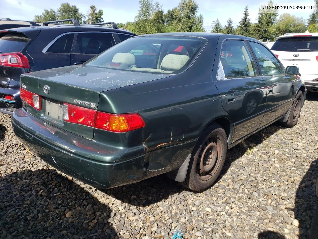 2000 Toyota Camry Ce VIN: JT2BG22K0Y0395610 Lot: 71994474