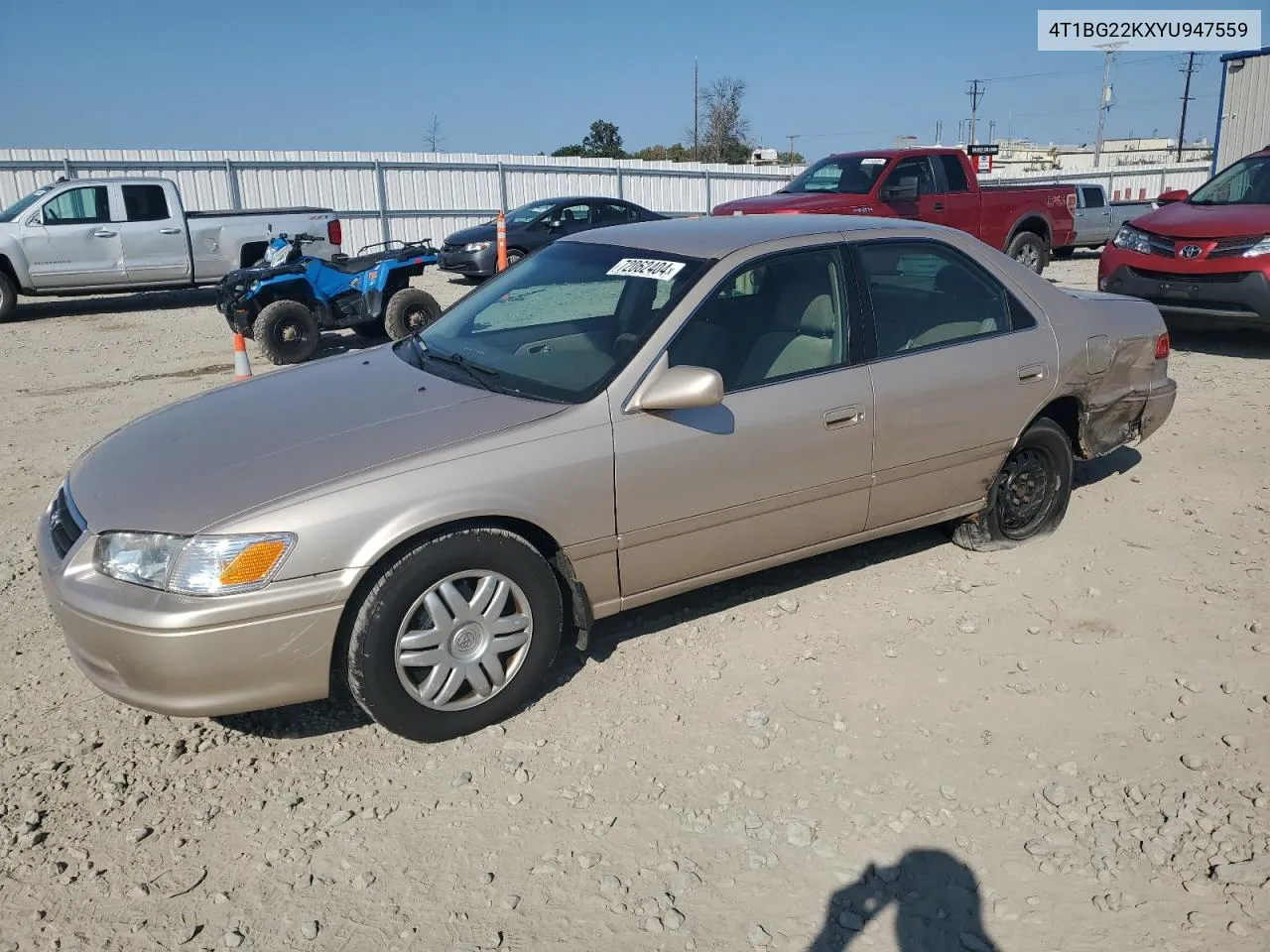 2000 Toyota Camry Ce VIN: 4T1BG22KXYU947559 Lot: 72062404