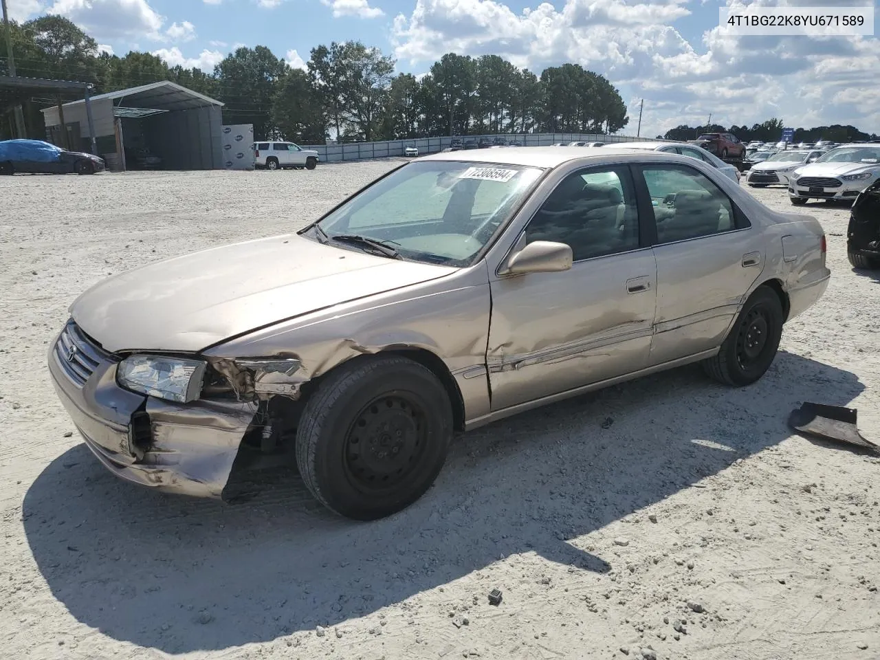 2000 Toyota Camry Ce VIN: 4T1BG22K8YU671589 Lot: 72308594