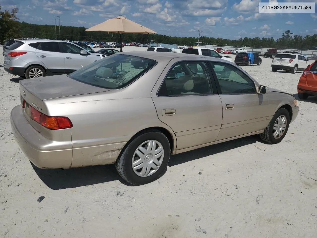 2000 Toyota Camry Ce VIN: 4T1BG22K8YU671589 Lot: 72308594