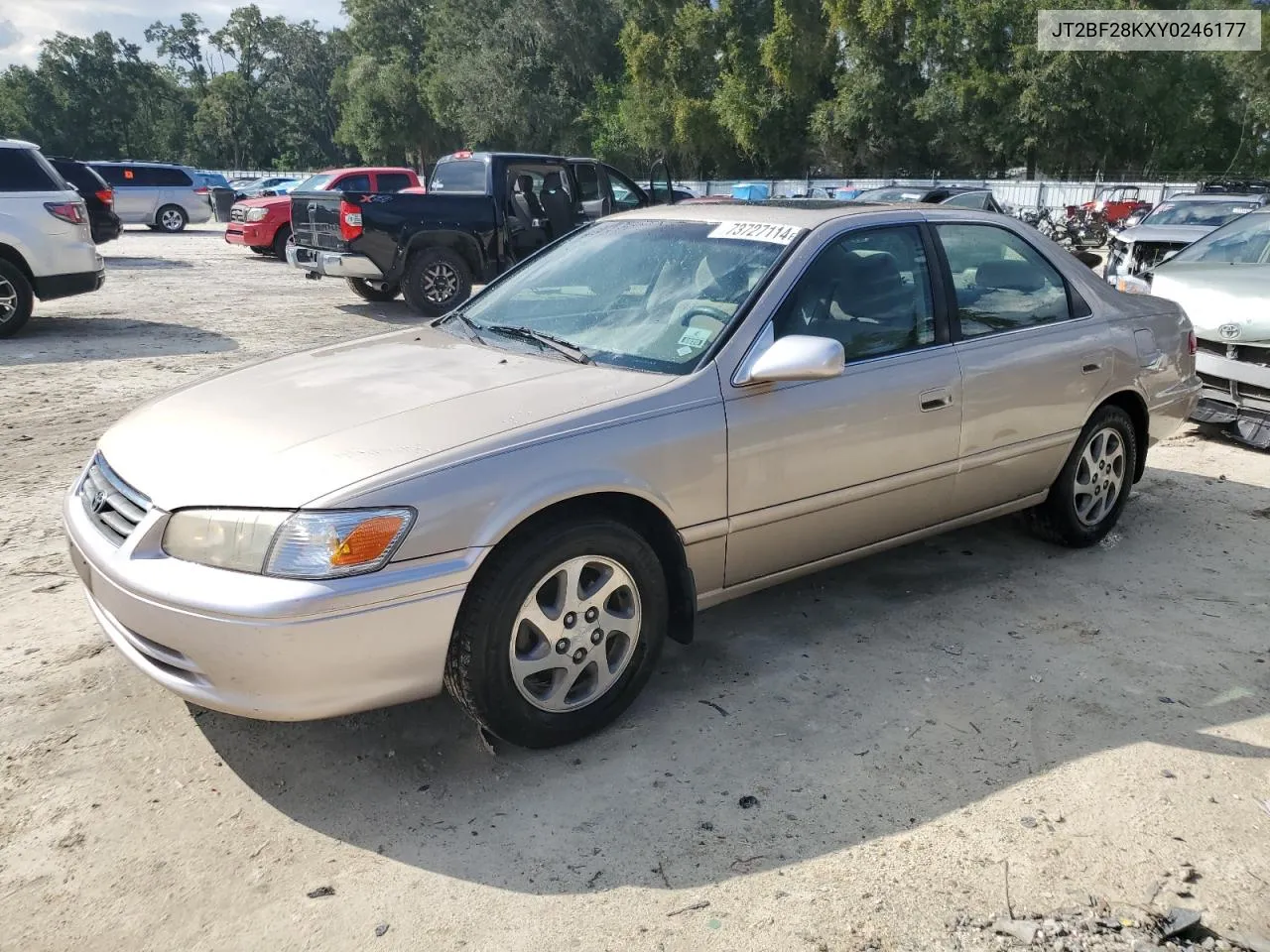 2000 Toyota Camry Le VIN: JT2BF28KXY0246177 Lot: 73727114