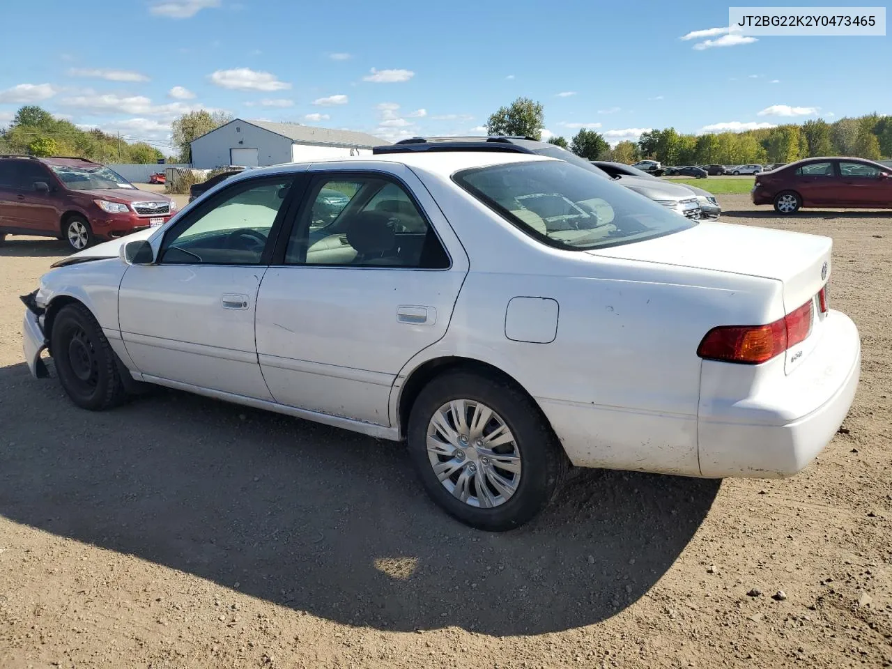 2000 Toyota Camry Ce VIN: JT2BG22K2Y0473465 Lot: 74898984