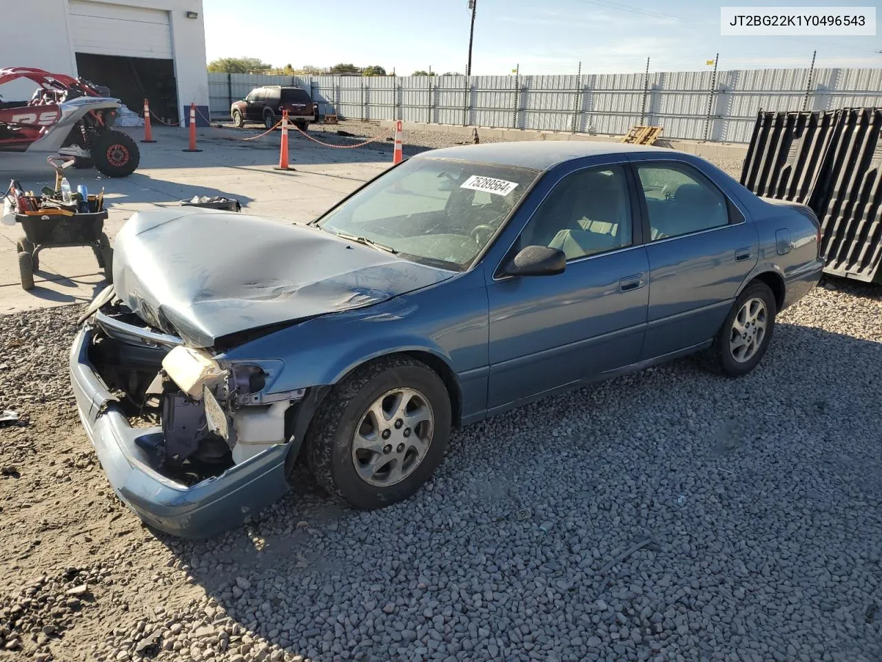 2000 Toyota Camry Ce VIN: JT2BG22K1Y0496543 Lot: 75289564