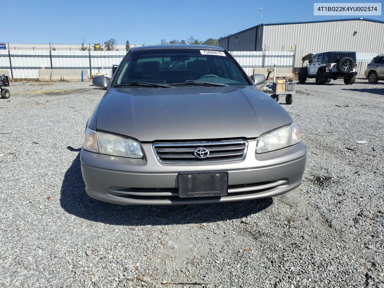 2000 Toyota Camry Ce VIN: 4T1BG22K4YU002574 Lot: 75800874