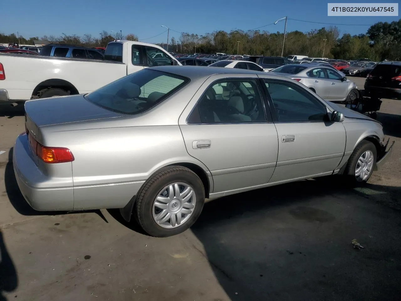 2000 Toyota Camry Ce VIN: 4T1BG22K0YU647545 Lot: 75815784