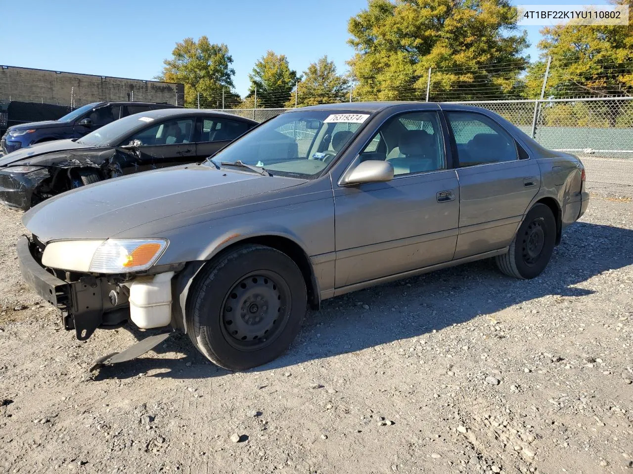 2000 Toyota Camry Le VIN: 4T1BF22K1YU110802 Lot: 76319374