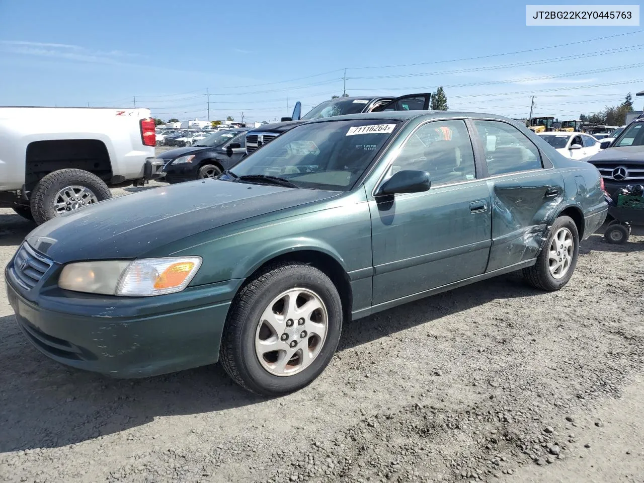 2000 Toyota Camry Ce VIN: JT2BG22K2Y0445763 Lot: 76921454