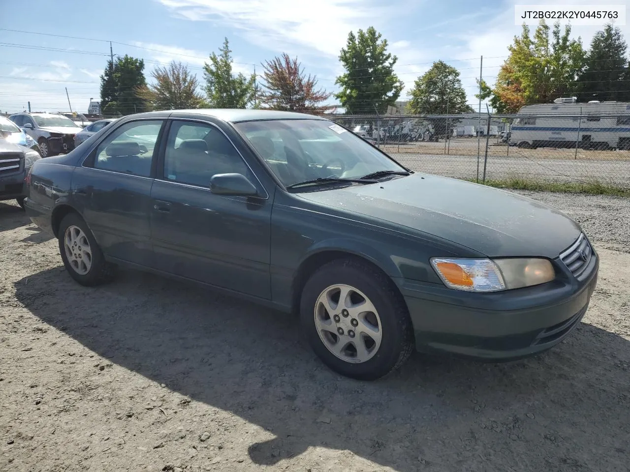 2000 Toyota Camry Ce VIN: JT2BG22K2Y0445763 Lot: 76921454