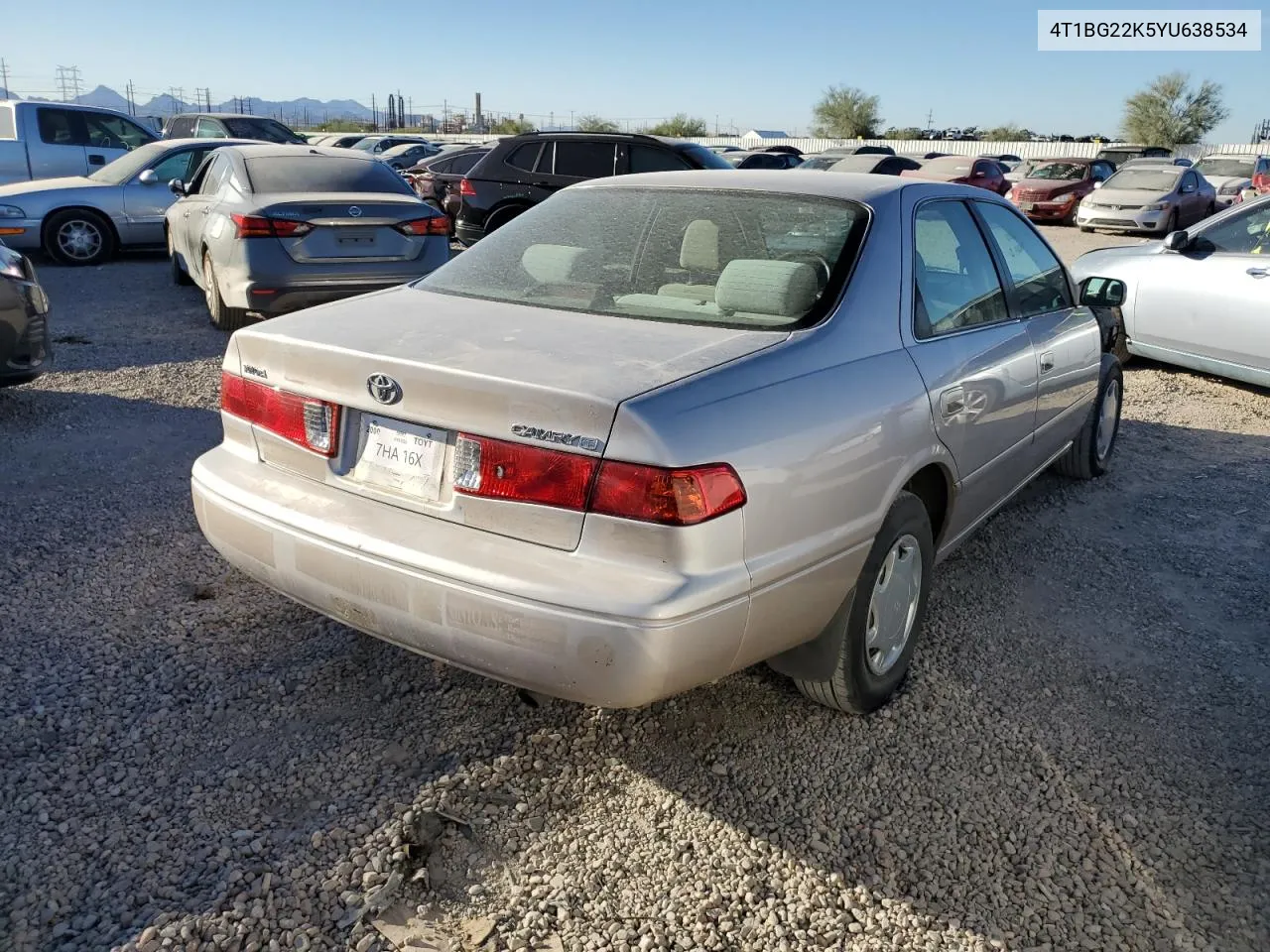 2000 Toyota Camry Ce VIN: 4T1BG22K5YU638534 Lot: 76933444