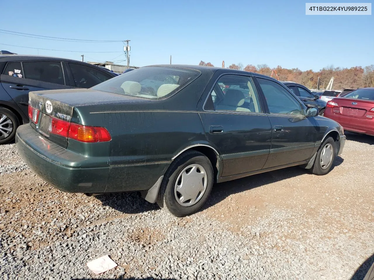 2000 Toyota Camry Ce VIN: 4T1BG22K4YU989225 Lot: 77274434