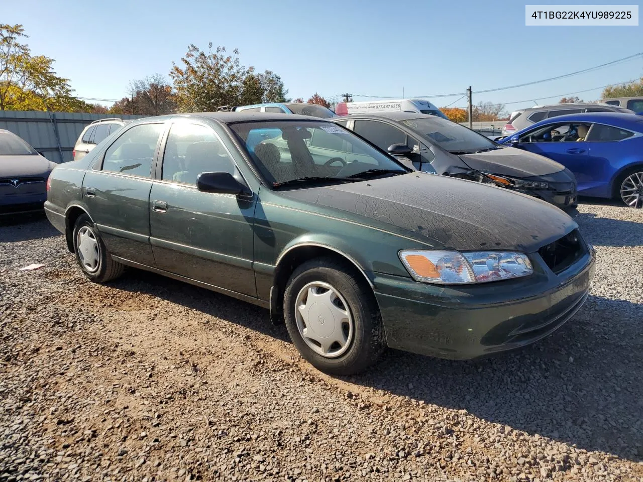 2000 Toyota Camry Ce VIN: 4T1BG22K4YU989225 Lot: 77274434