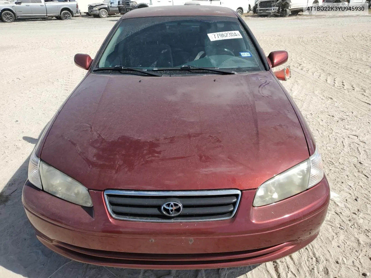 2000 Toyota Camry Ce VIN: 4T1BG22K3YU945930 Lot: 77962304