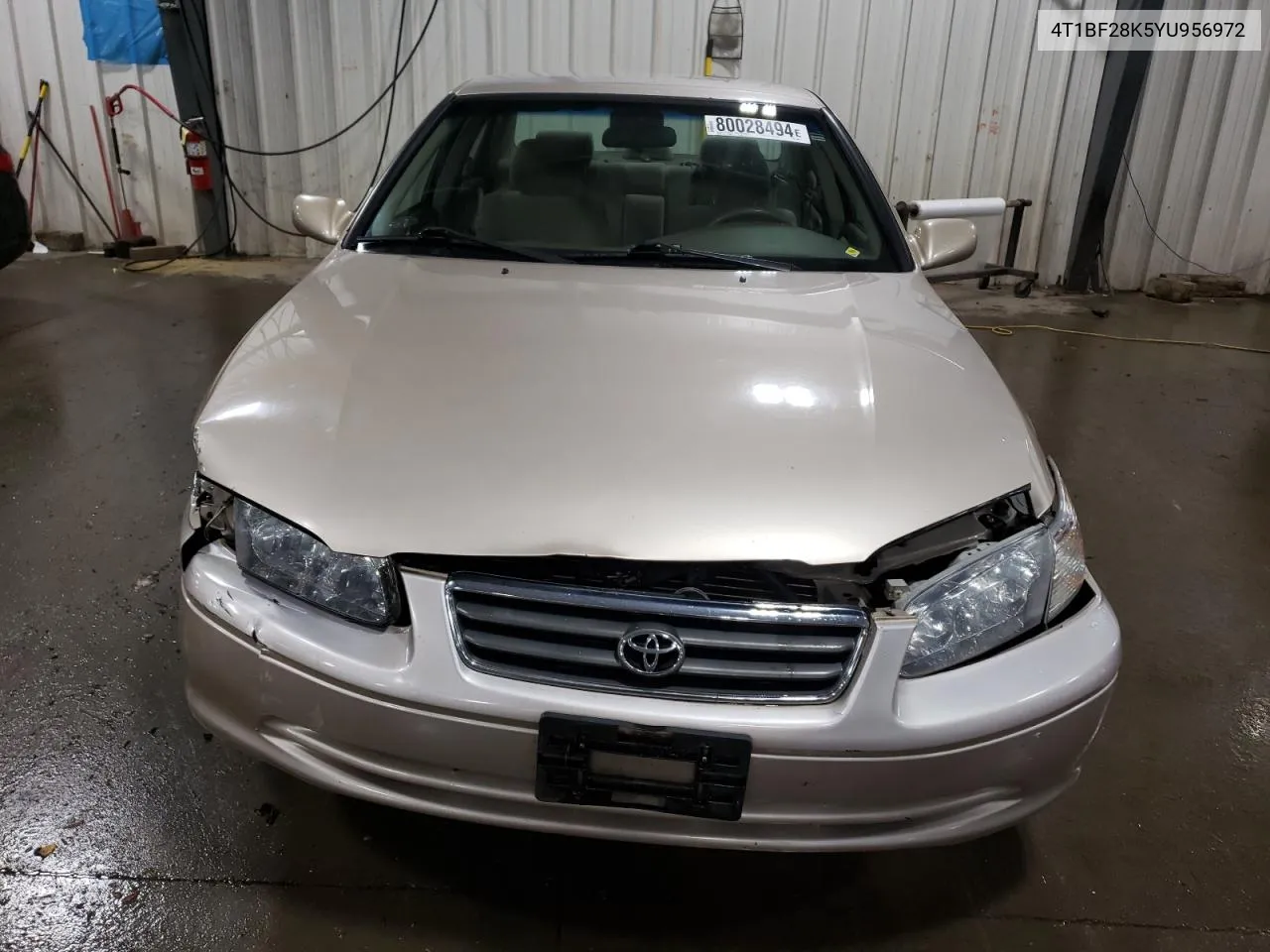 2000 Toyota Camry Le VIN: 4T1BF28K5YU956972 Lot: 80028494