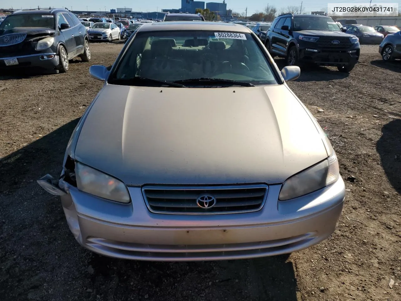 2000 Toyota Camry Le VIN: JT2BG28K0Y0431741 Lot: 80288364