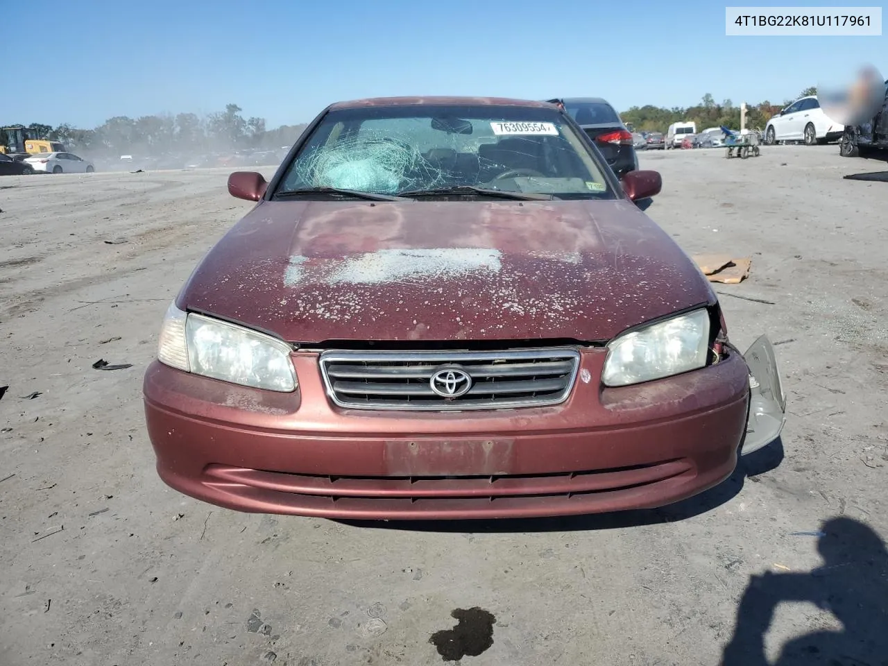 2001 Toyota Camry Ce VIN: 4T1BG22K81U117961 Lot: 76309554