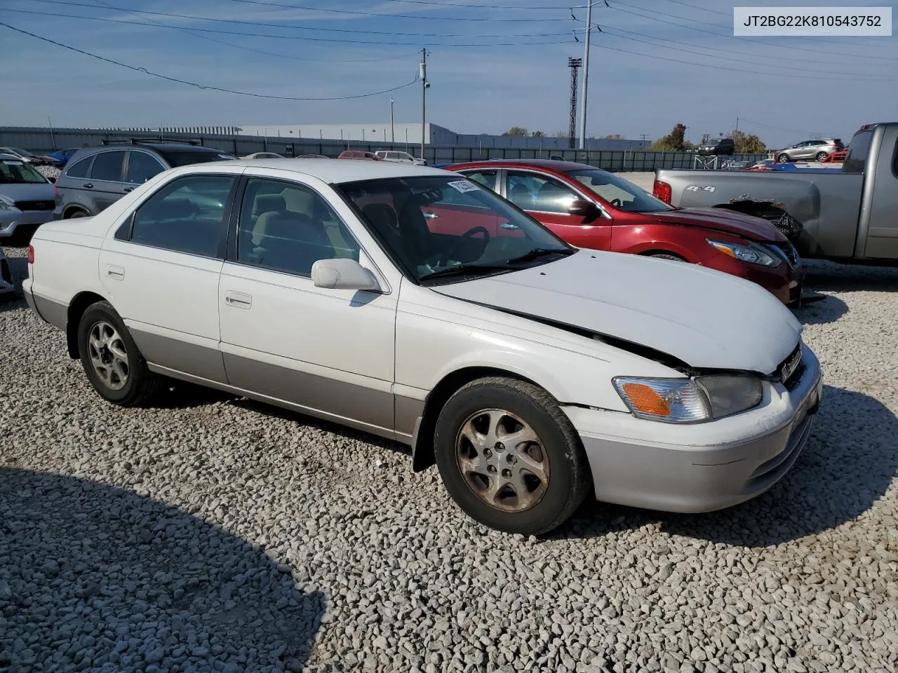 2001 Toyota Camry Ce VIN: JT2BG22K810543752 Lot: 78225874