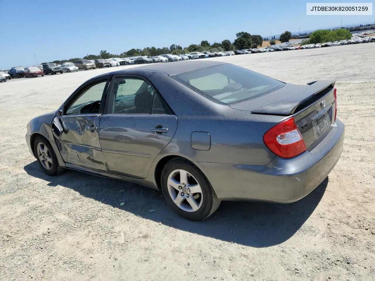 2002 Toyota Camry Le VIN: JTDBE30K820051259 Lot: 62078524