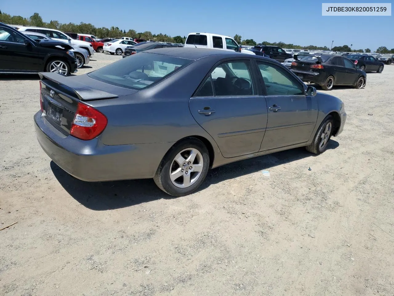 2002 Toyota Camry Le VIN: JTDBE30K820051259 Lot: 62078524