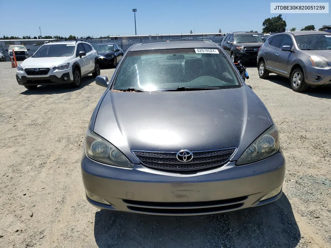 2002 Toyota Camry Le VIN: JTDBE30K820051259 Lot: 62078524