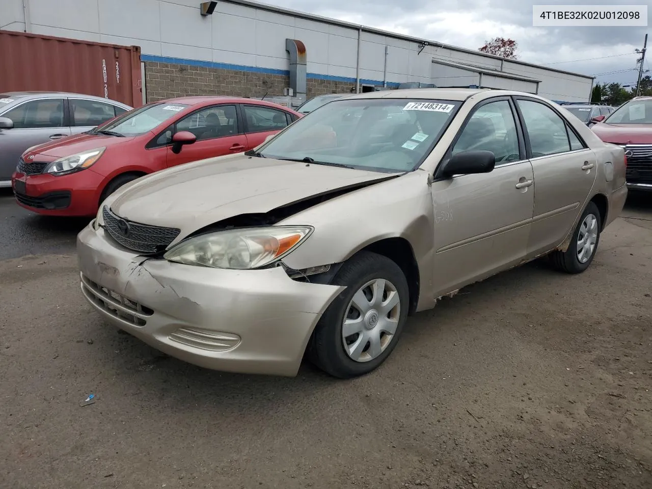 2002 Toyota Camry Le VIN: 4T1BE32K02U012098 Lot: 72148314