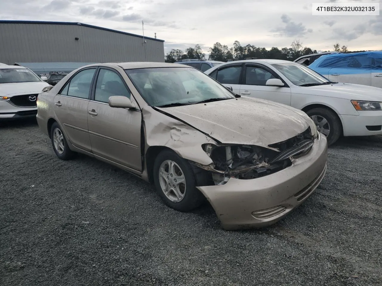 2002 Toyota Camry Le VIN: 4T1BE32K32U032135 Lot: 74006054