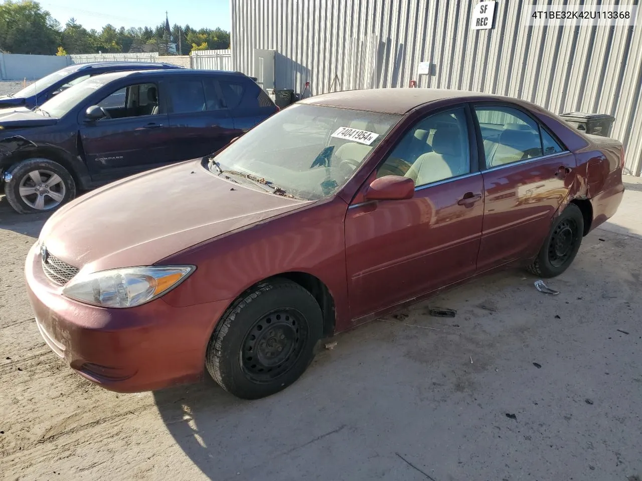 2002 Toyota Camry Le VIN: 4T1BE32K42U113368 Lot: 74041954