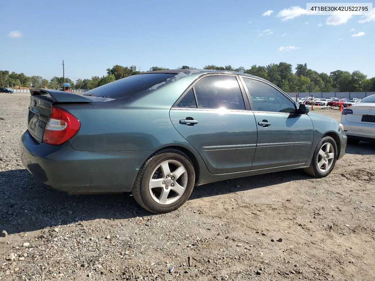 2002 Toyota Camry Le VIN: 4T1BE30K42U522795 Lot: 74063064