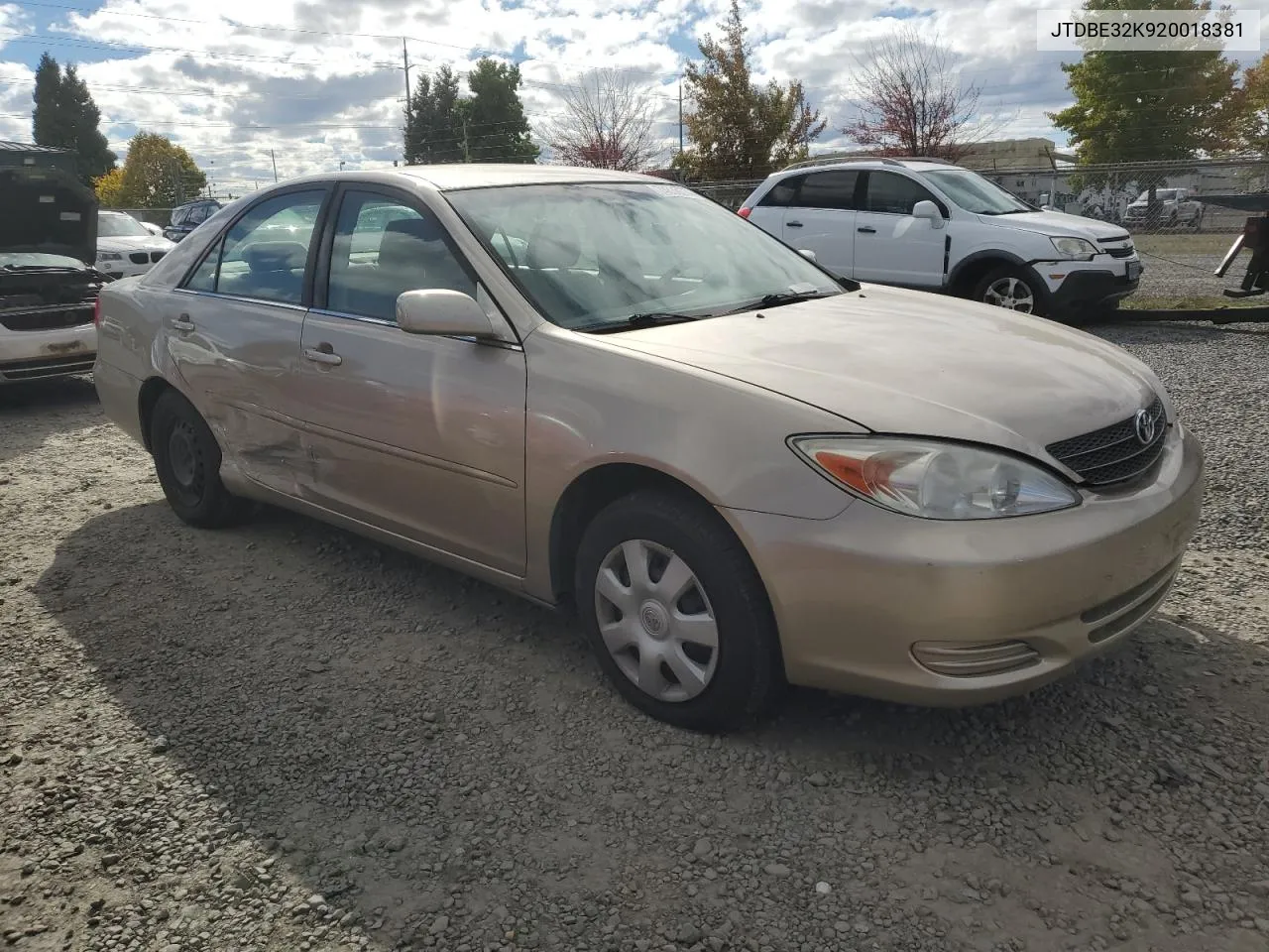 2002 Toyota Camry Le VIN: JTDBE32K920018381 Lot: 74638674