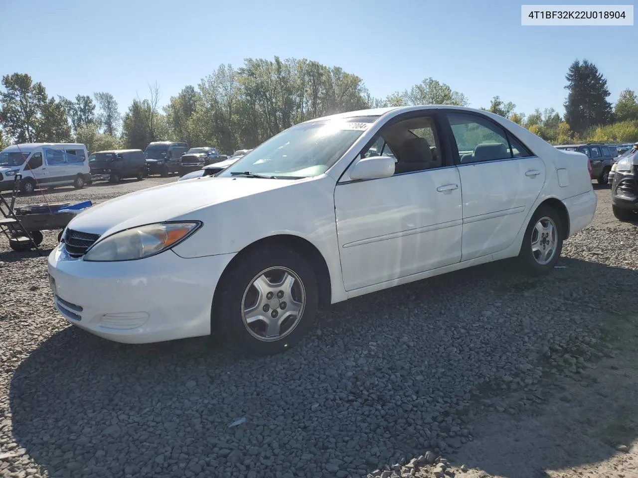 2002 Toyota Camry Le VIN: 4T1BF32K22U018904 Lot: 75087004