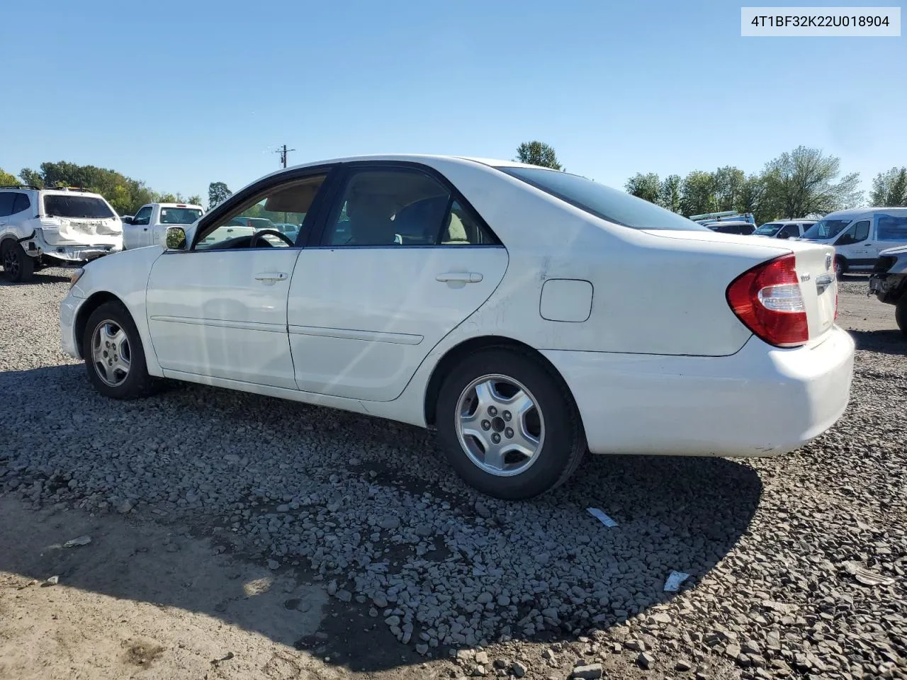 2002 Toyota Camry Le VIN: 4T1BF32K22U018904 Lot: 75087004