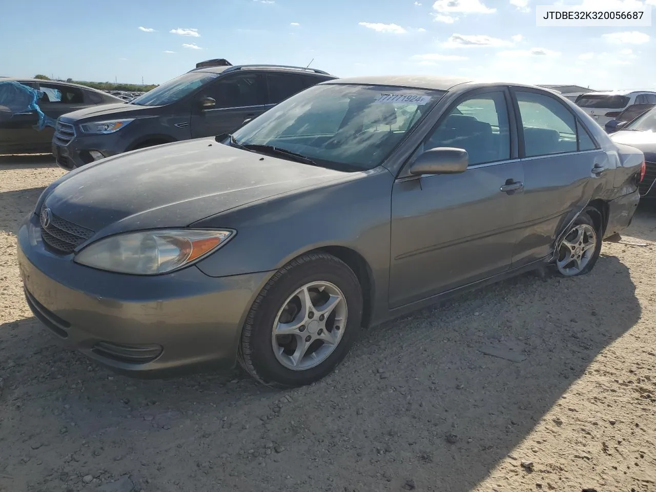 2002 Toyota Camry Le VIN: JTDBE32K320056687 Lot: 77771924