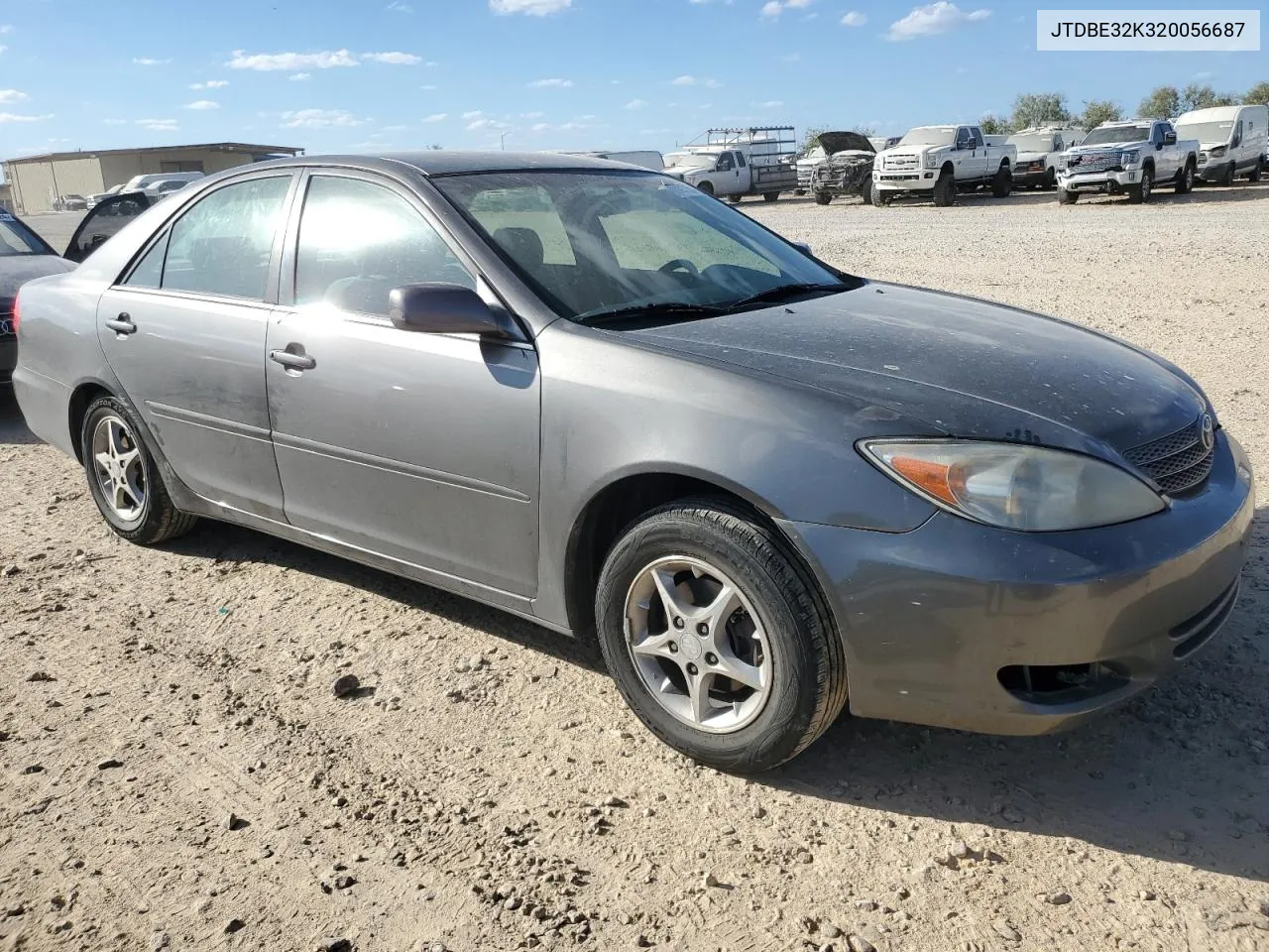 2002 Toyota Camry Le VIN: JTDBE32K320056687 Lot: 77771924