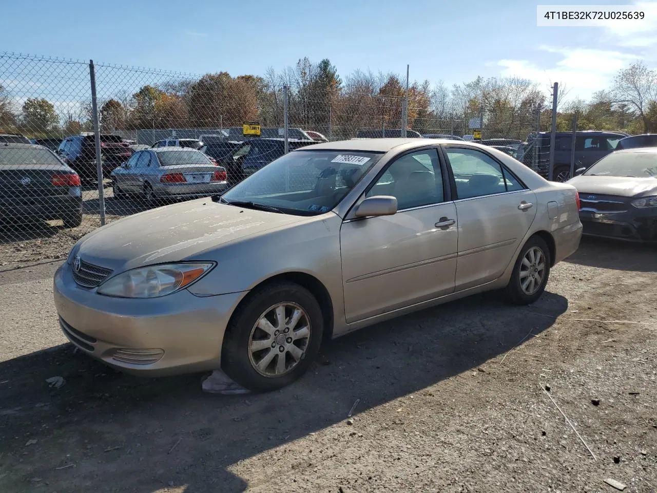 2002 Toyota Camry Le VIN: 4T1BE32K72U025639 Lot: 77983114