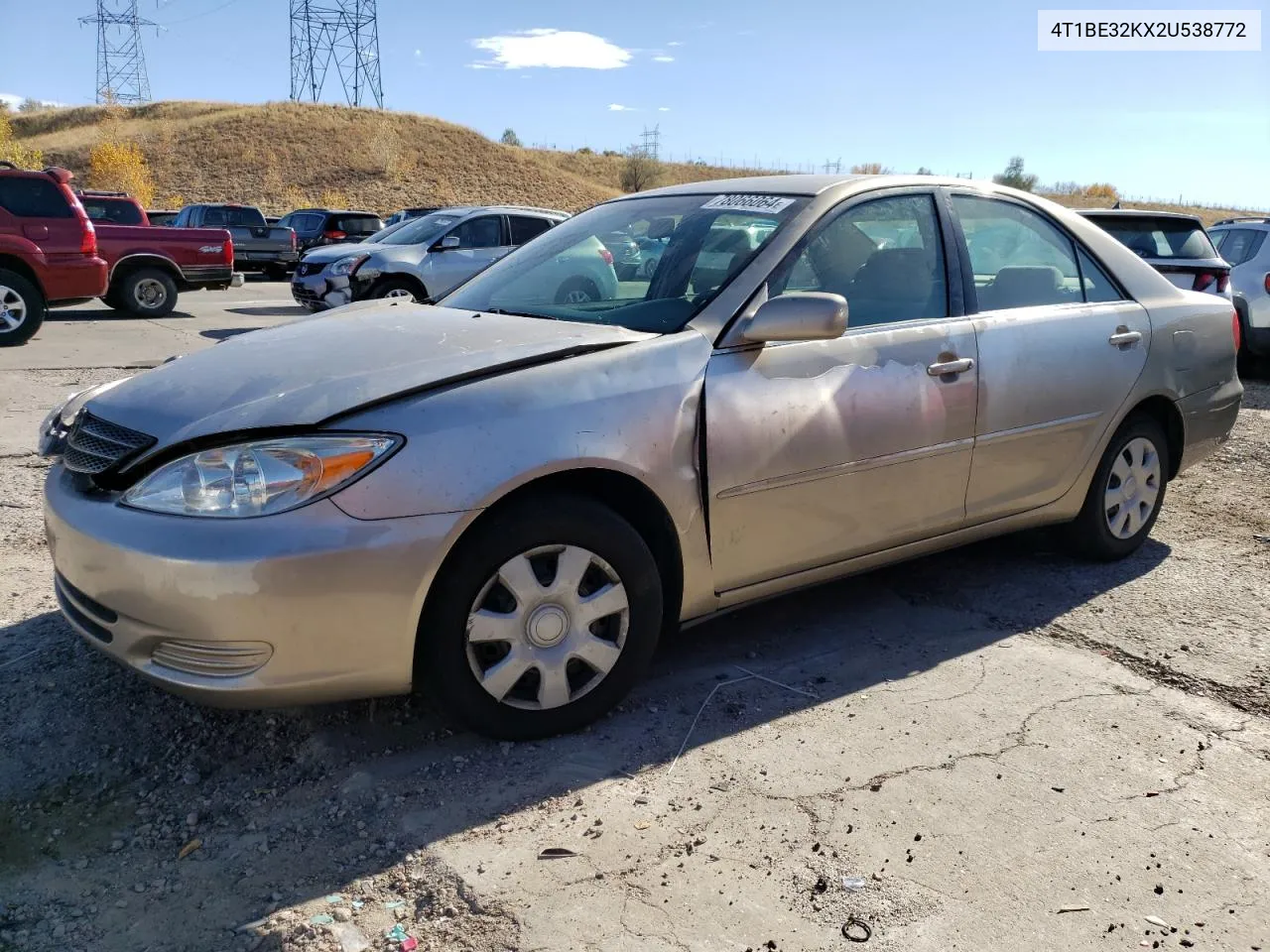 2002 Toyota Camry Le VIN: 4T1BE32KX2U538772 Lot: 78066064