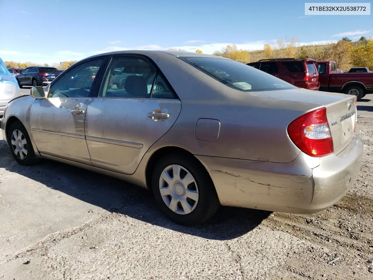 2002 Toyota Camry Le VIN: 4T1BE32KX2U538772 Lot: 78066064