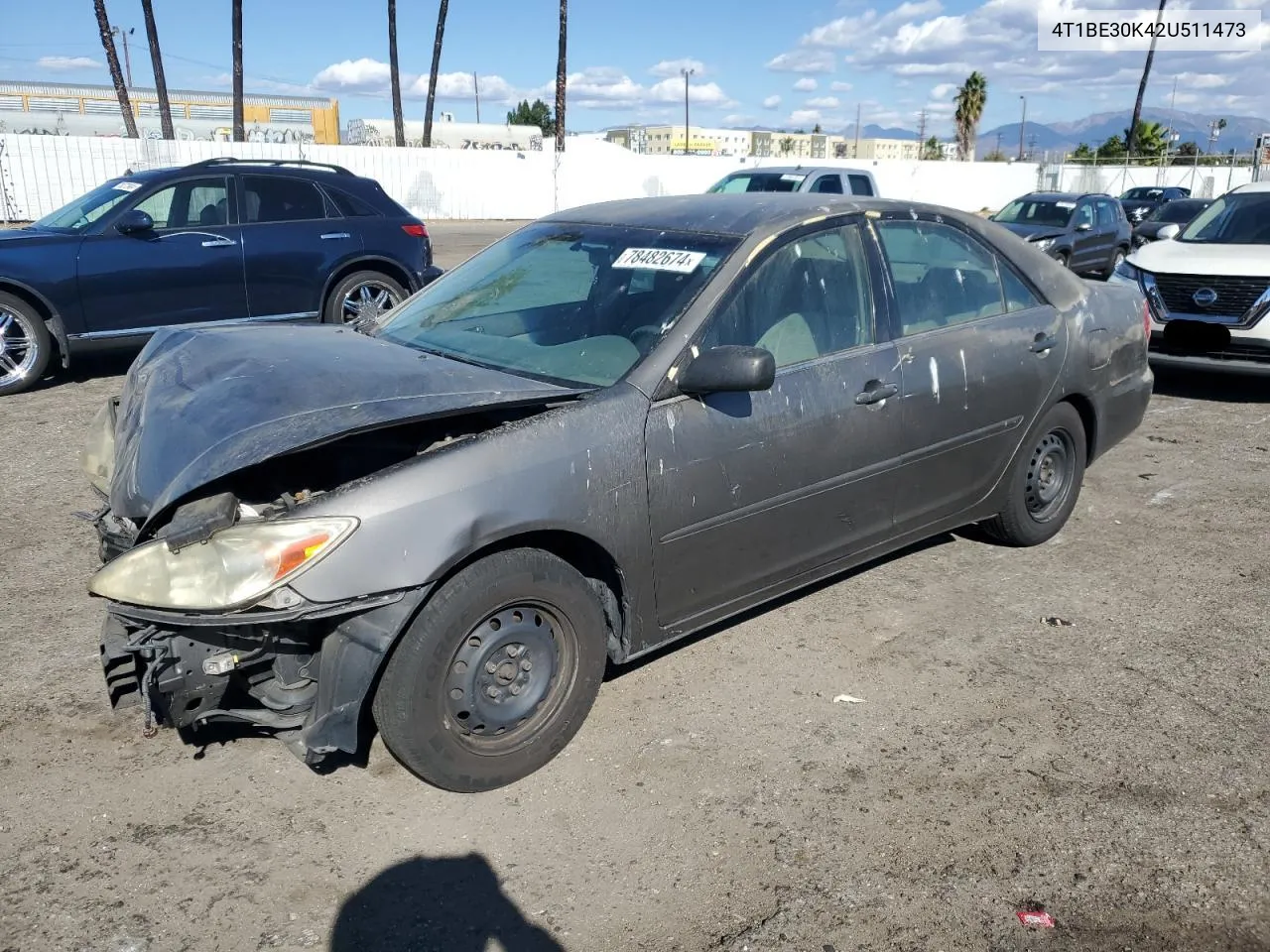 2002 Toyota Camry Le VIN: 4T1BE30K42U511473 Lot: 78482674