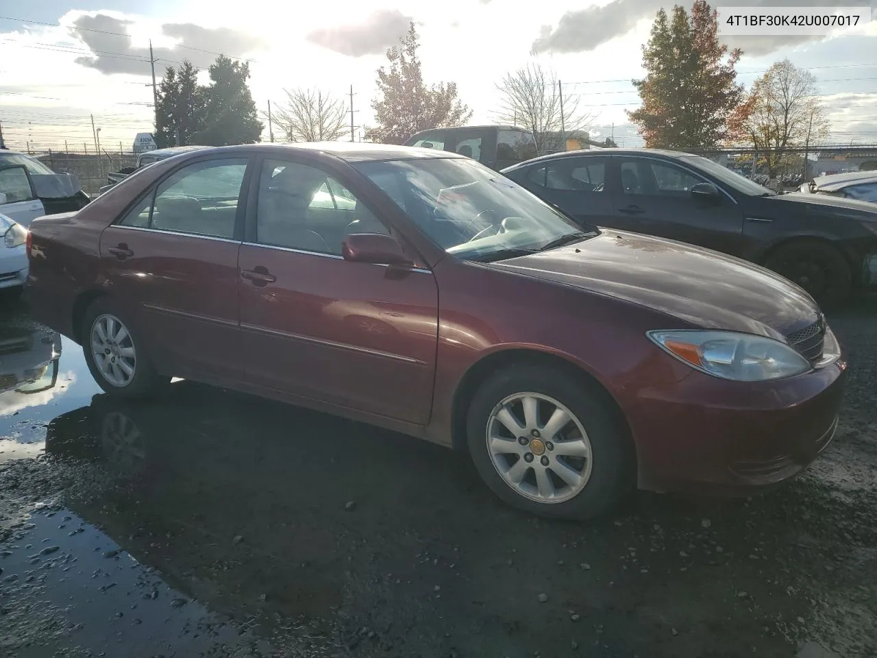 2002 Toyota Camry Le VIN: 4T1BF30K42U007017 Lot: 78486444