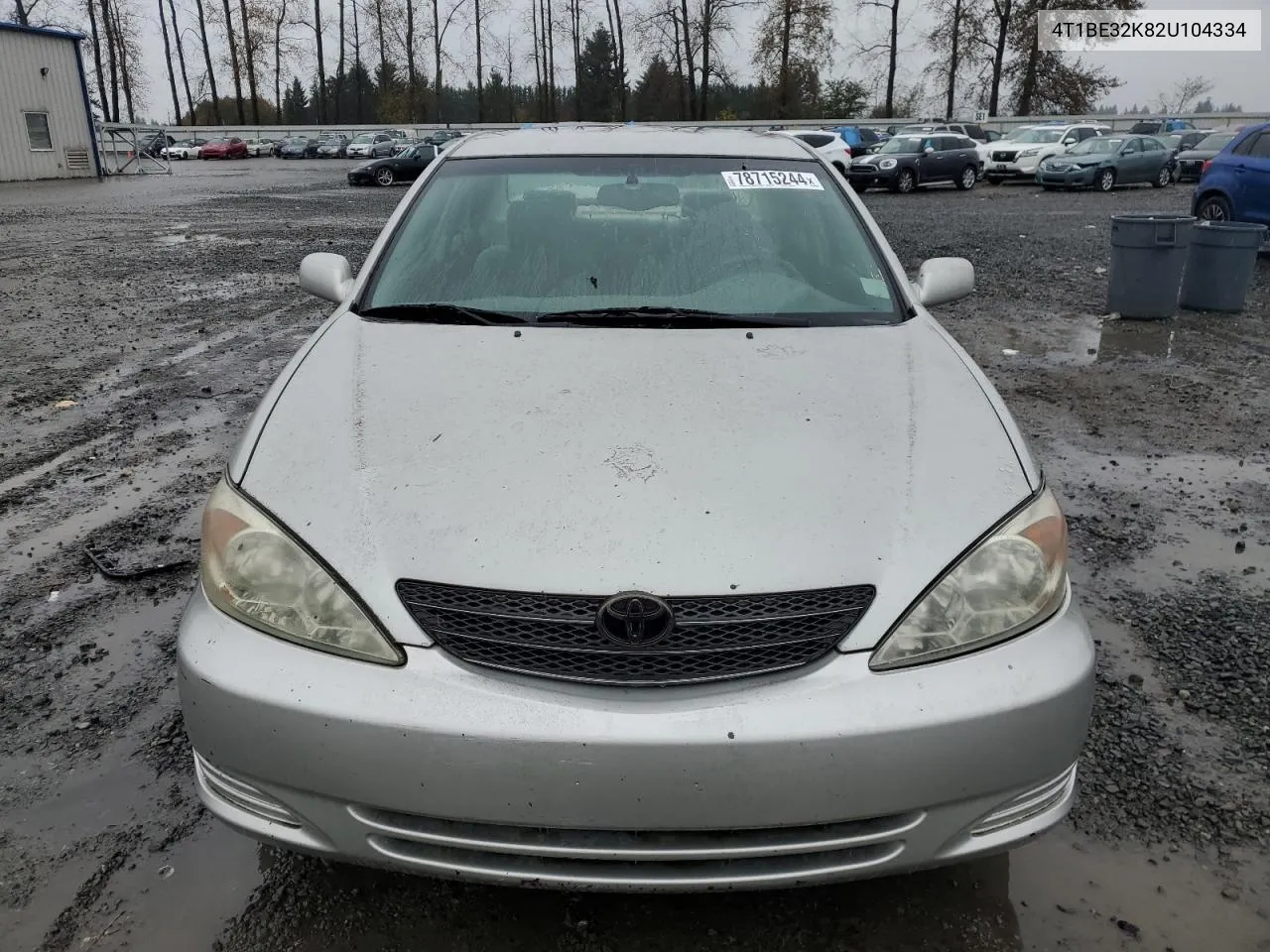 2002 Toyota Camry Le VIN: 4T1BE32K82U104334 Lot: 78715244