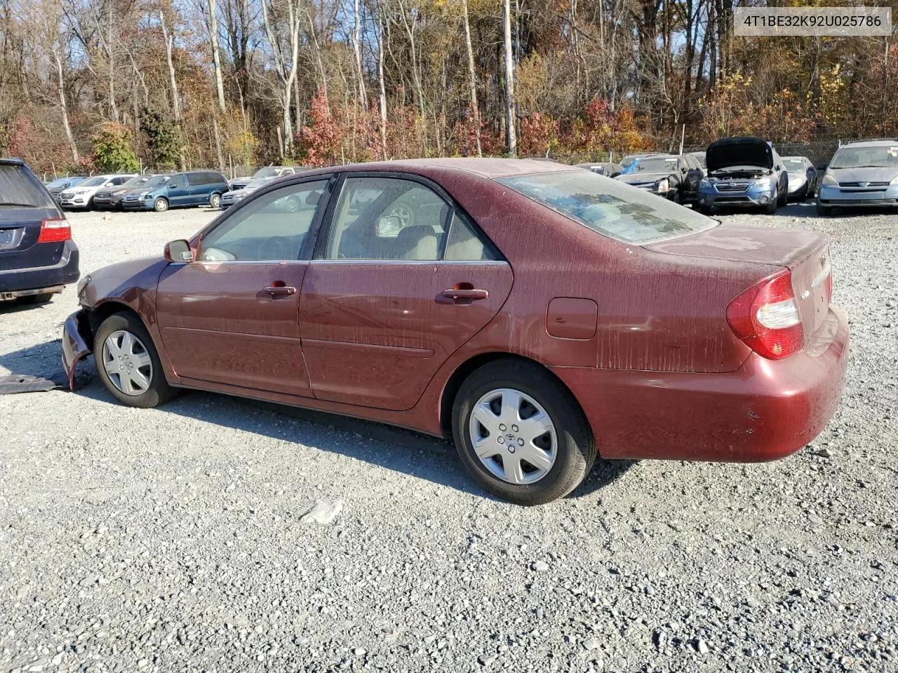 2002 Toyota Camry Le VIN: 4T1BE32K92U025786 Lot: 78831524