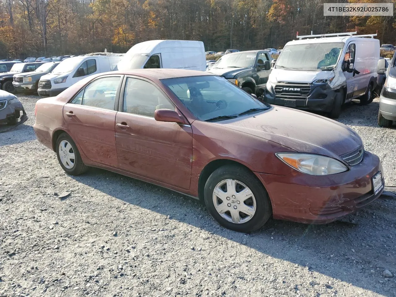 2002 Toyota Camry Le VIN: 4T1BE32K92U025786 Lot: 78831524