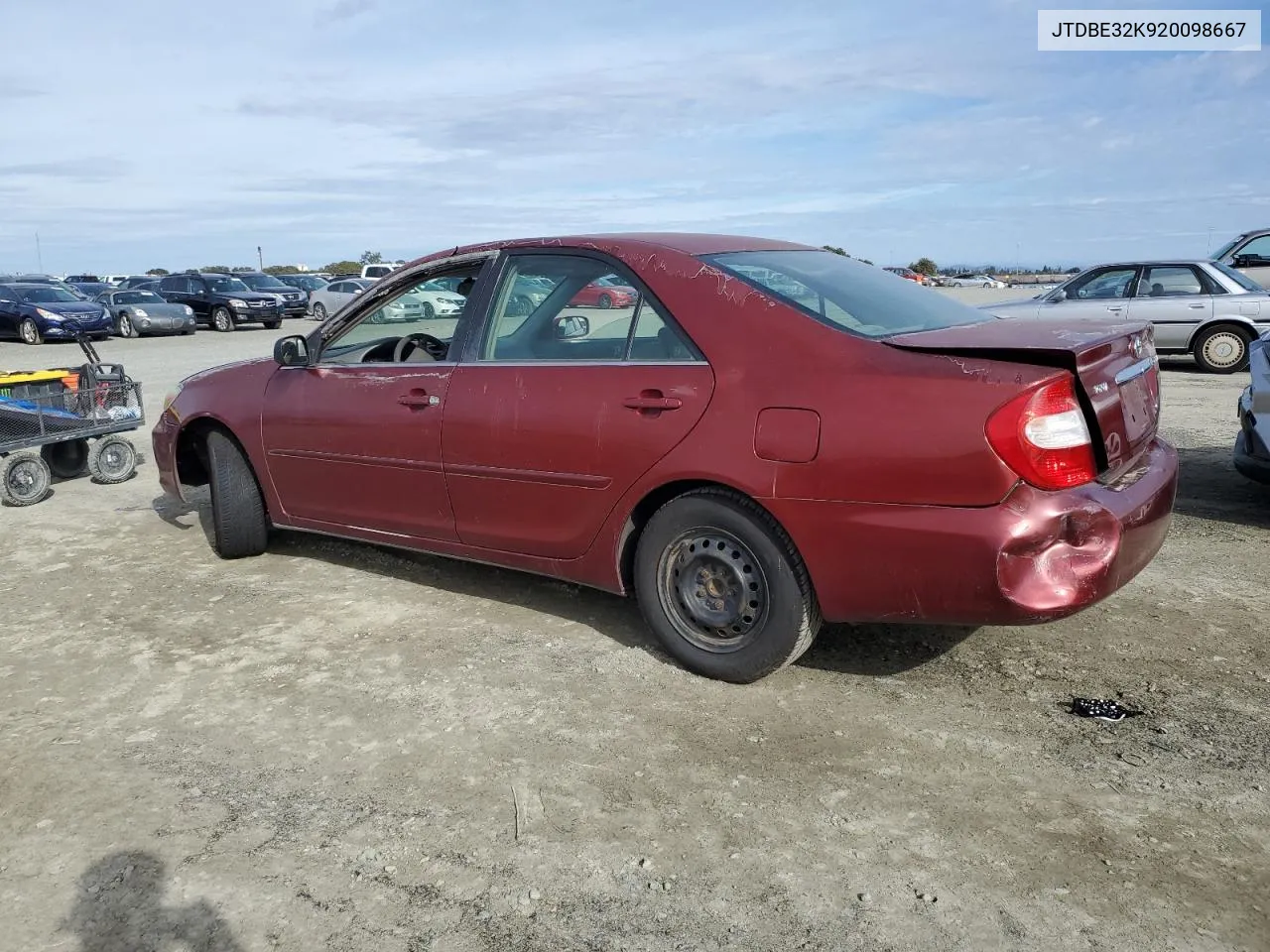 2002 Toyota Camry Le VIN: JTDBE32K920098667 Lot: 78880974