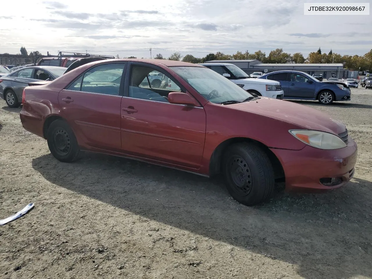 2002 Toyota Camry Le VIN: JTDBE32K920098667 Lot: 78880974