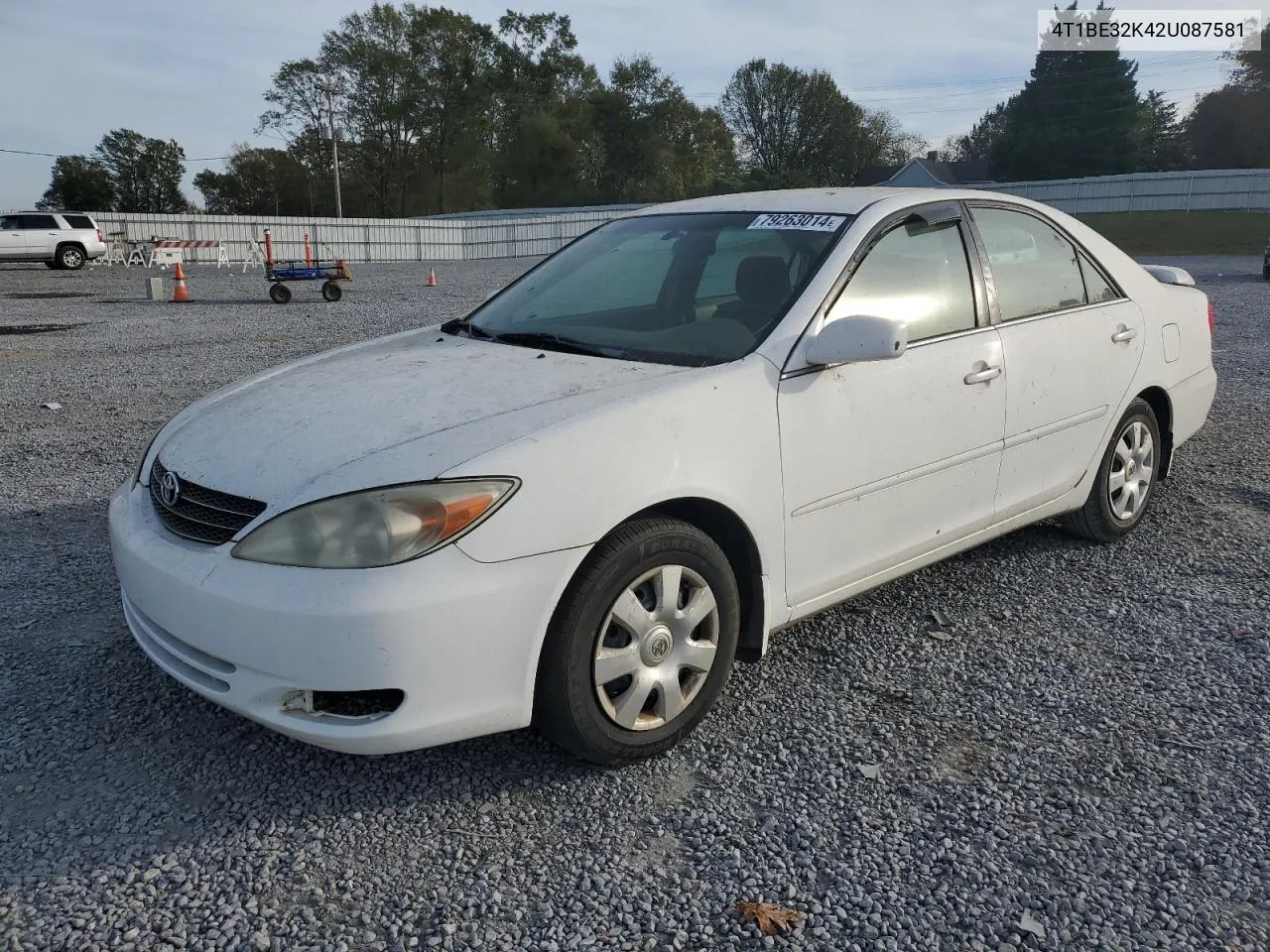 2002 Toyota Camry Le VIN: 4T1BE32K42U087581 Lot: 79263014