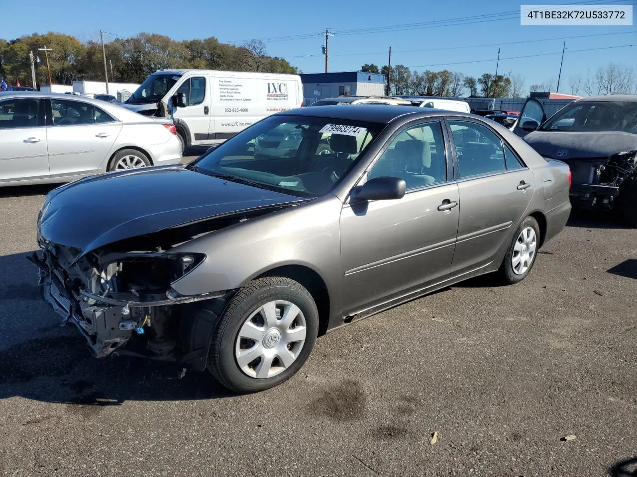 2002 Toyota Camry Le VIN: 4T1BE32K72U533772 Lot: 79963274