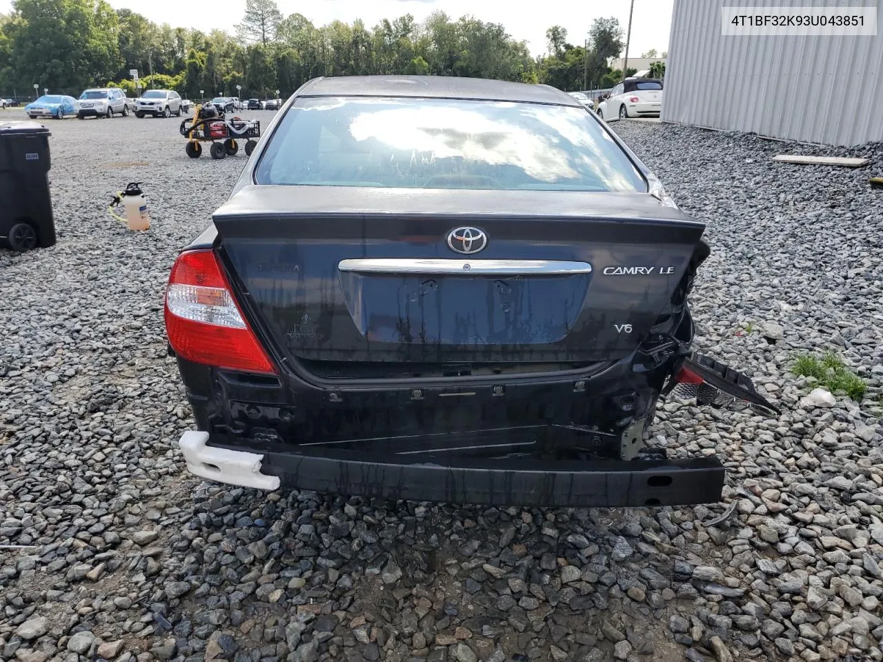 2003 Toyota Camry Le VIN: 4T1BF32K93U043851 Lot: 63345244