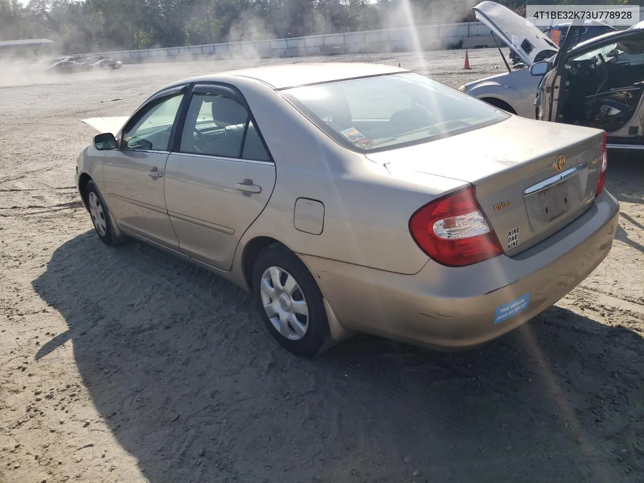 2003 Toyota Camry Le VIN: 4T1BE32K73U778928 Lot: 67827934