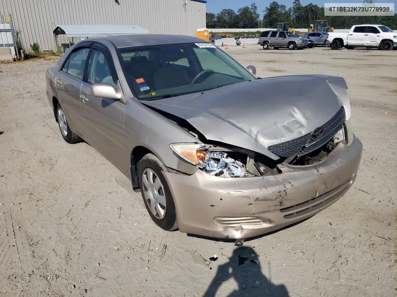 2003 Toyota Camry Le VIN: 4T1BE32K73U778928 Lot: 67827934