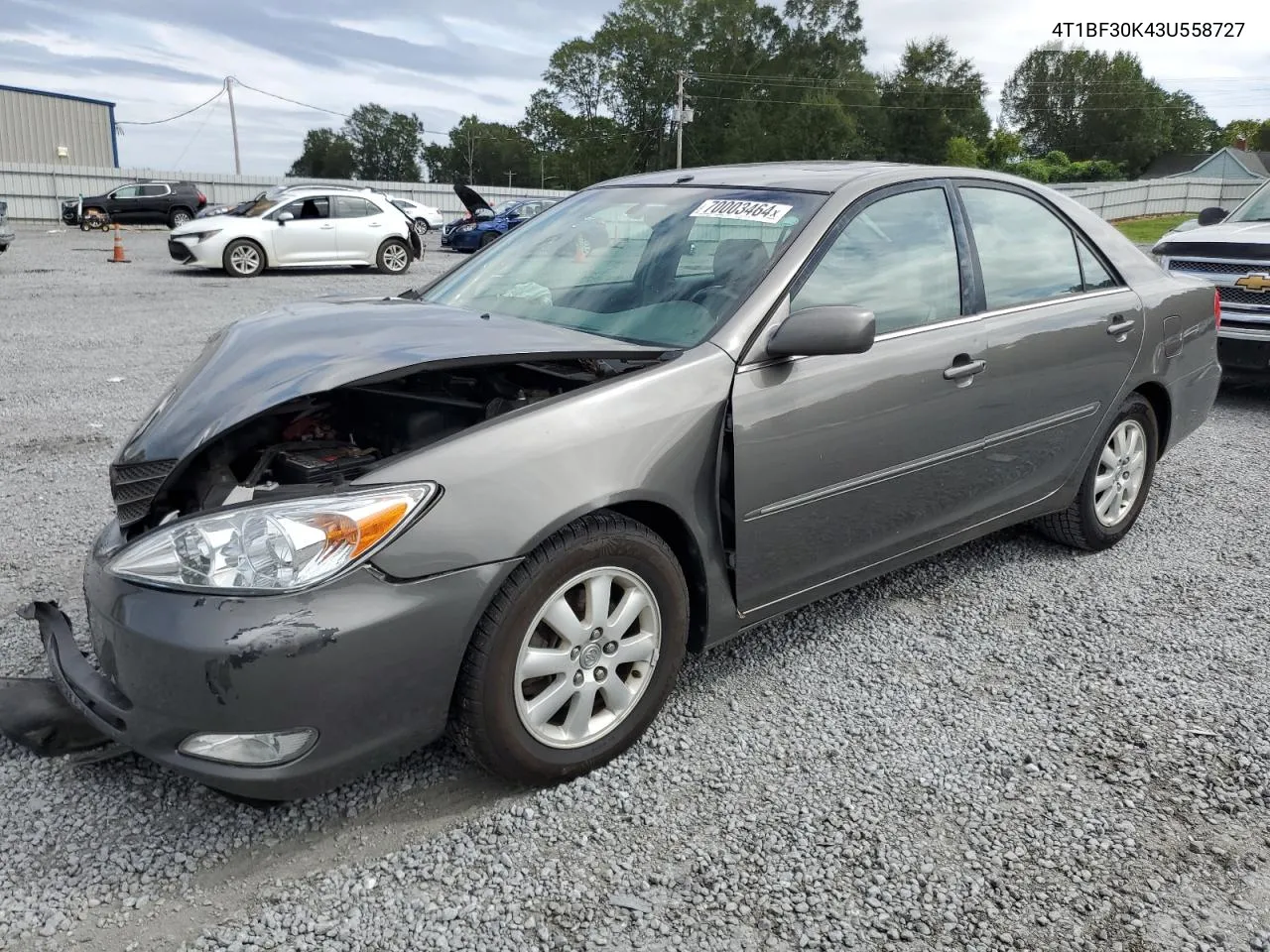 2003 Toyota Camry Le VIN: 4T1BF30K43U558727 Lot: 70003464